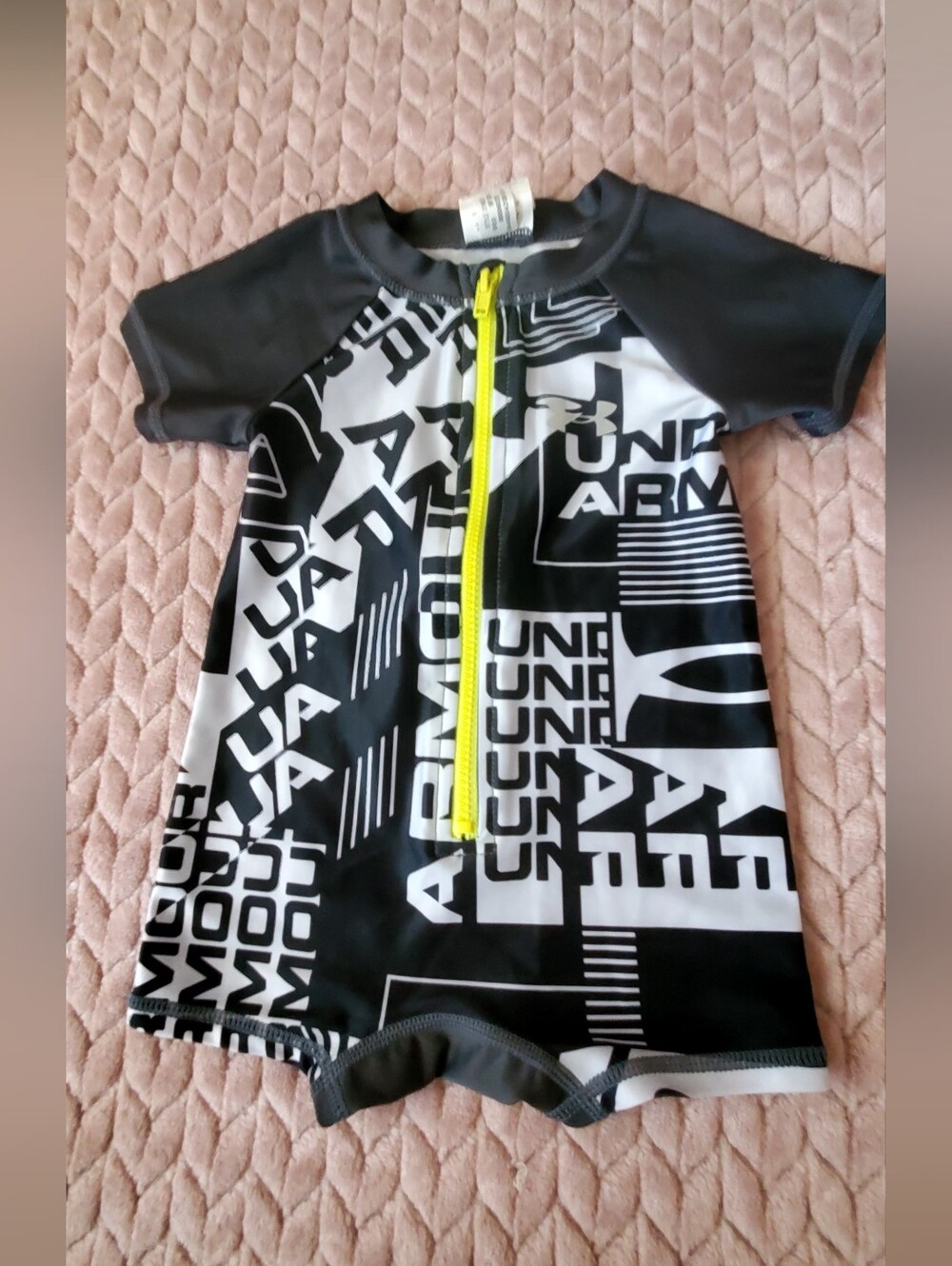 Under Armour Baby Boy Swimsuit  0/3 Months One Piece UPF 50+ Zipper Closure